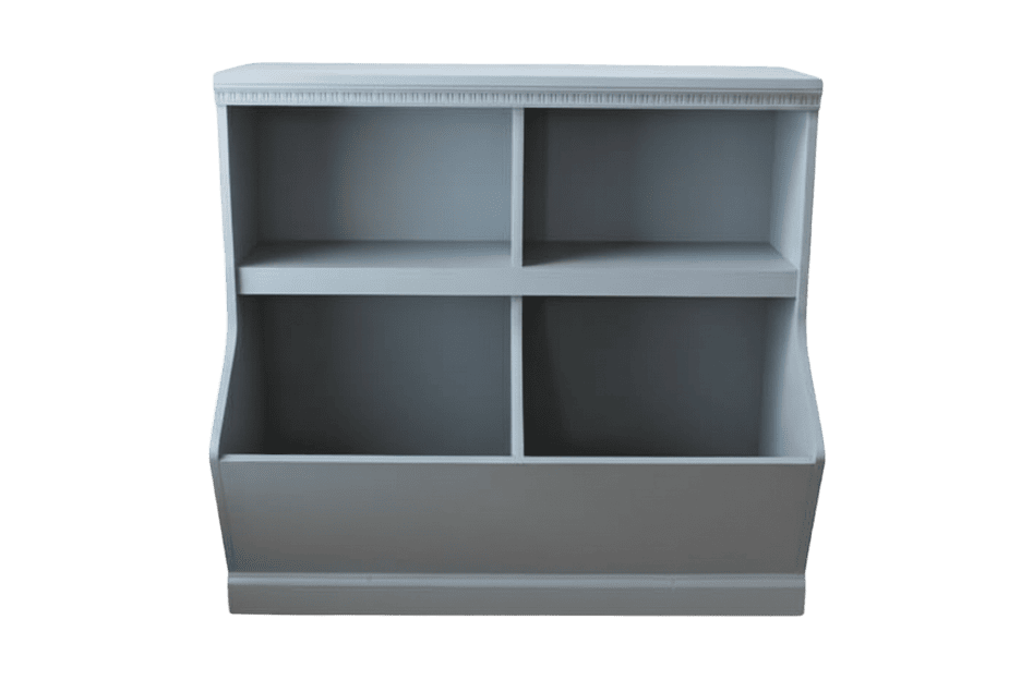 Modern school library wooden bookshelf displaying organized collection of educational books and reading materials for students